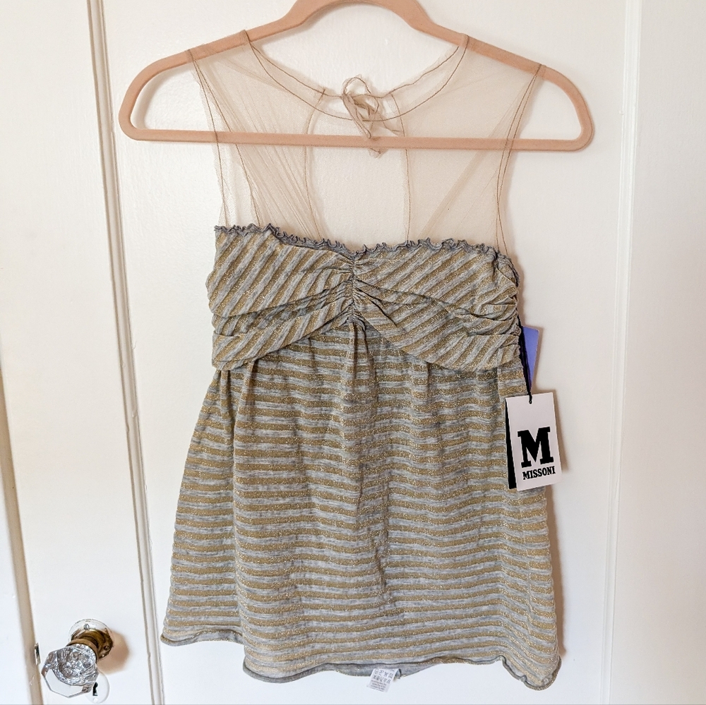 NWT M Missoni Women's Striped Babydoll Top Size 42 (US Medium)
